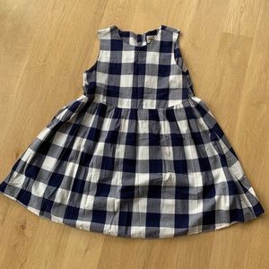 Blue and white gingham babydoll dress